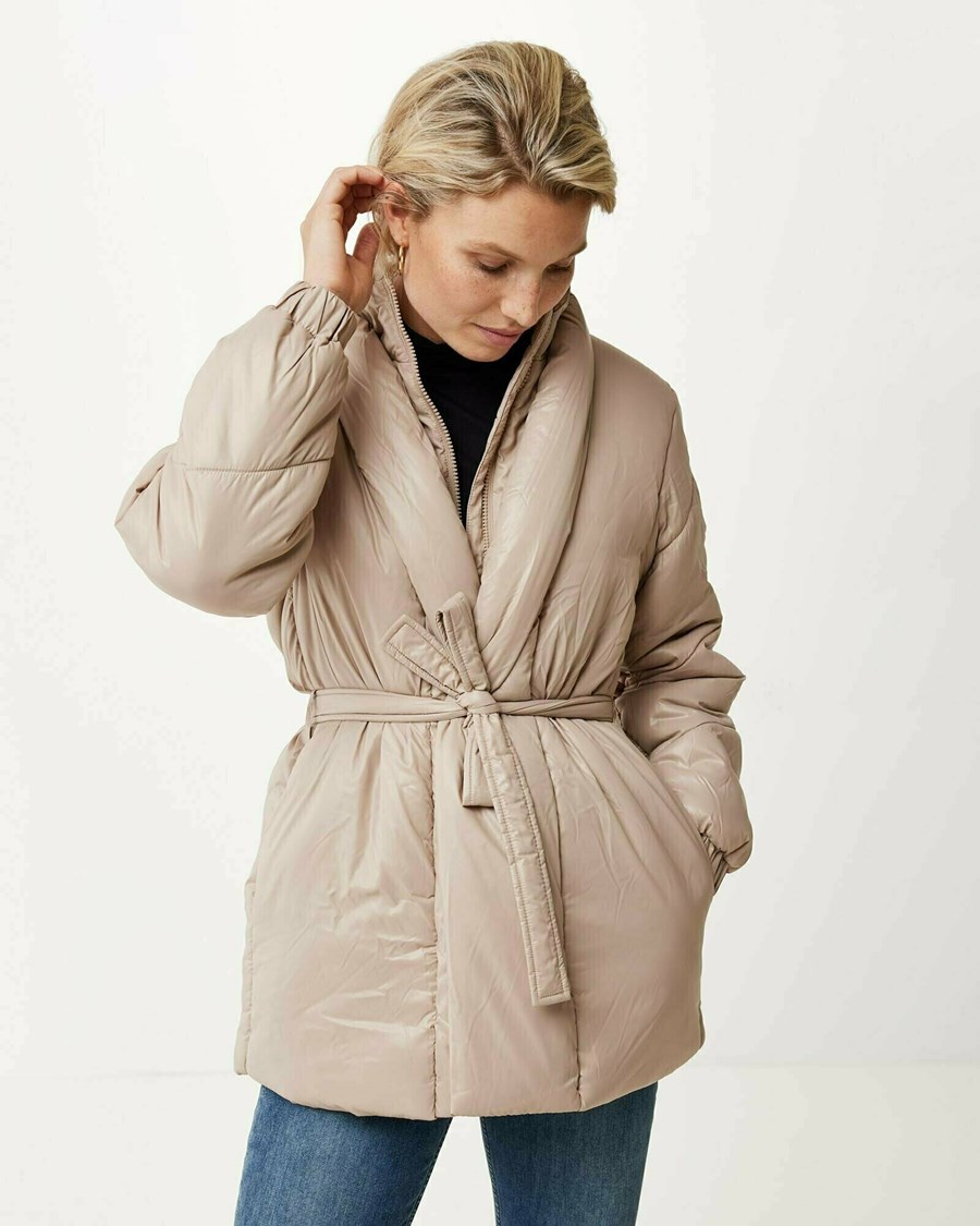 Mexx Hip length padded jacket Beige Beżowe | ONDYG7802