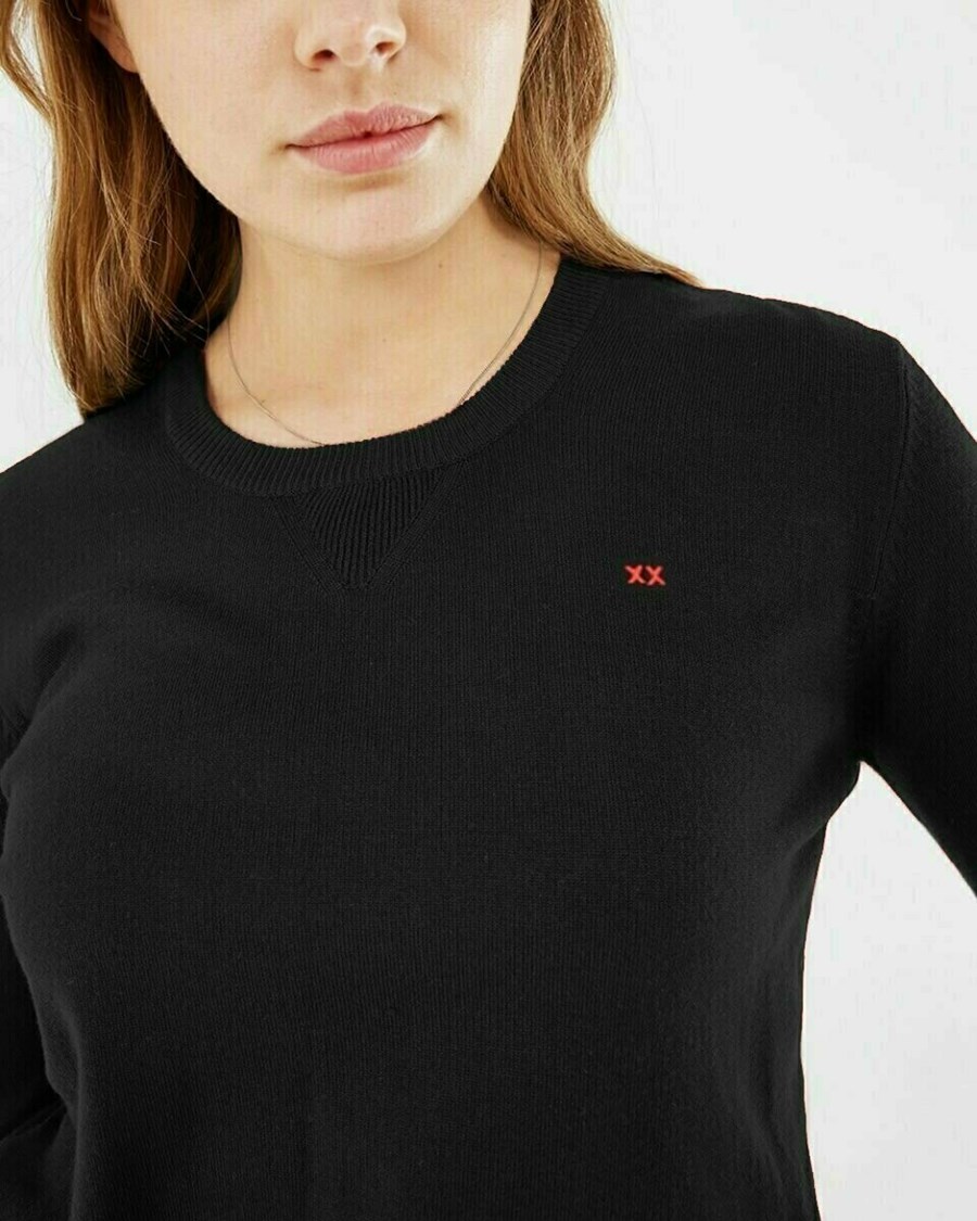 Mexx ILONA Round neck Pullover Black Czarne | VUFCT5687