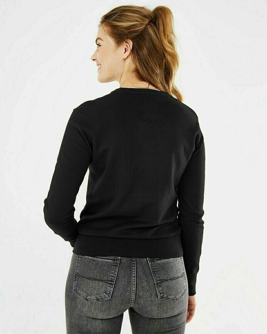 Mexx ILONA Round neck Pullover Black Czarne | VUFCT5687