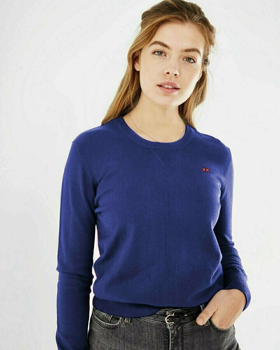 Mexx ILONA Round neck Pullover Cobalt Niebieskie | DPOSF0827