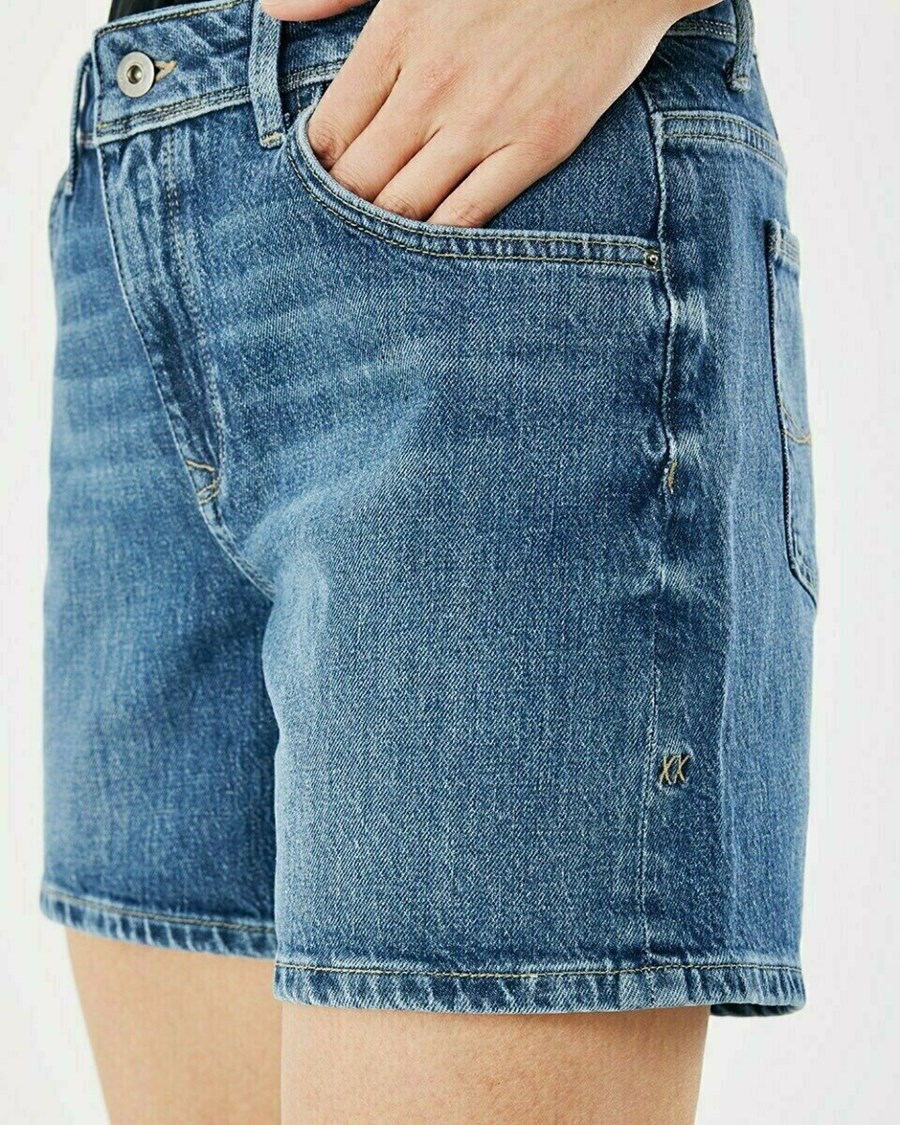 Mexx INA SHORT Mid waist/ Relaxed leg jeans Vintage Blue Niebieskie | ICGKT3290