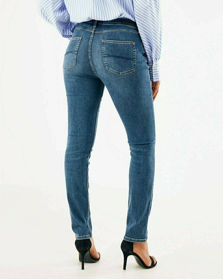 Mexx JENNA Mid waist/ Slim leg jeans Klasyczne Blue Niebieskie | DYCFV4319