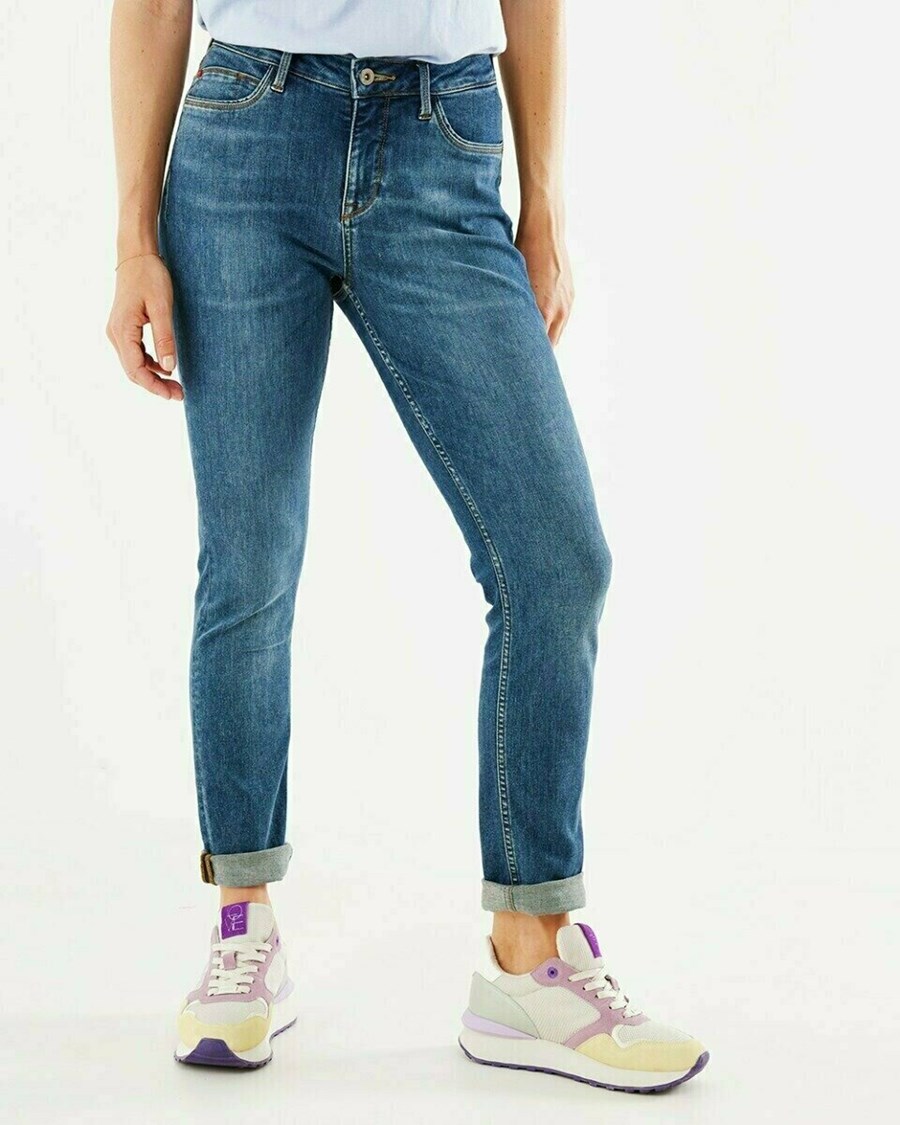 Mexx JENNA Mid waist/ Slim leg jeans Klasyczne Blue Niebieskie | DYCFV4319