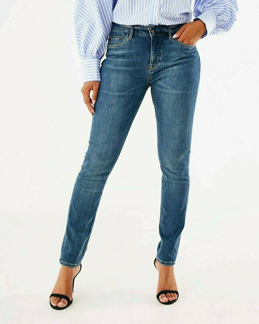 Mexx JENNA Mid waist/ Slim leg jeans Klasyczne Blue Niebieskie | DYCFV4319