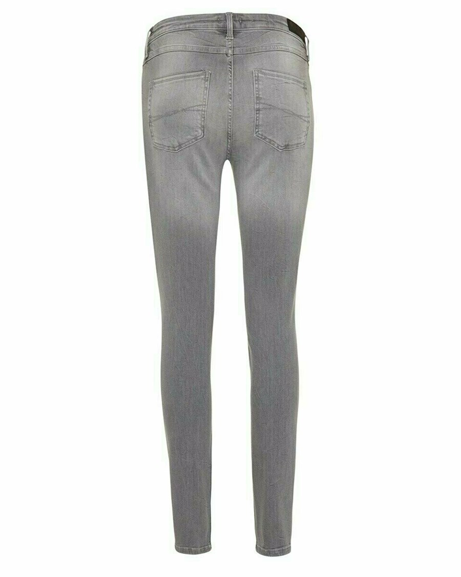 Mexx JENNA Mid waist/ Slim leg jeans Light Grey Szare | LNJGU1689