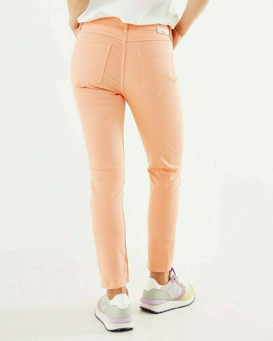 Mexx JENNA cropped Mid waist/ Cropped slim leg jeans Coral Pomarańczowe | ATEZN6345