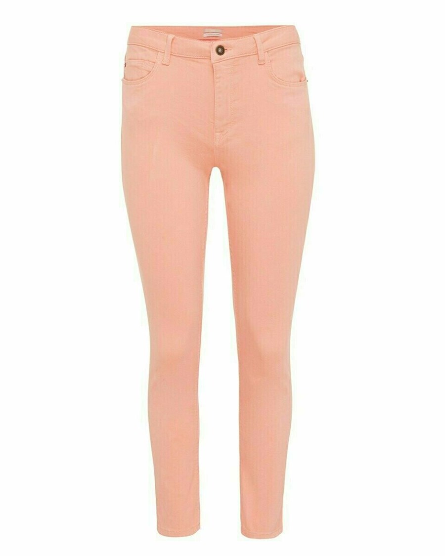 Mexx JENNA cropped Mid waist/ Cropped slim leg jeans Coral Pomarańczowe | ATEZN6345