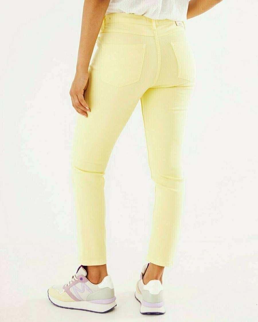 Mexx JENNA cropped Mid waist/ Cropped slim leg jeans Yellow Żółte | EHDPM0587