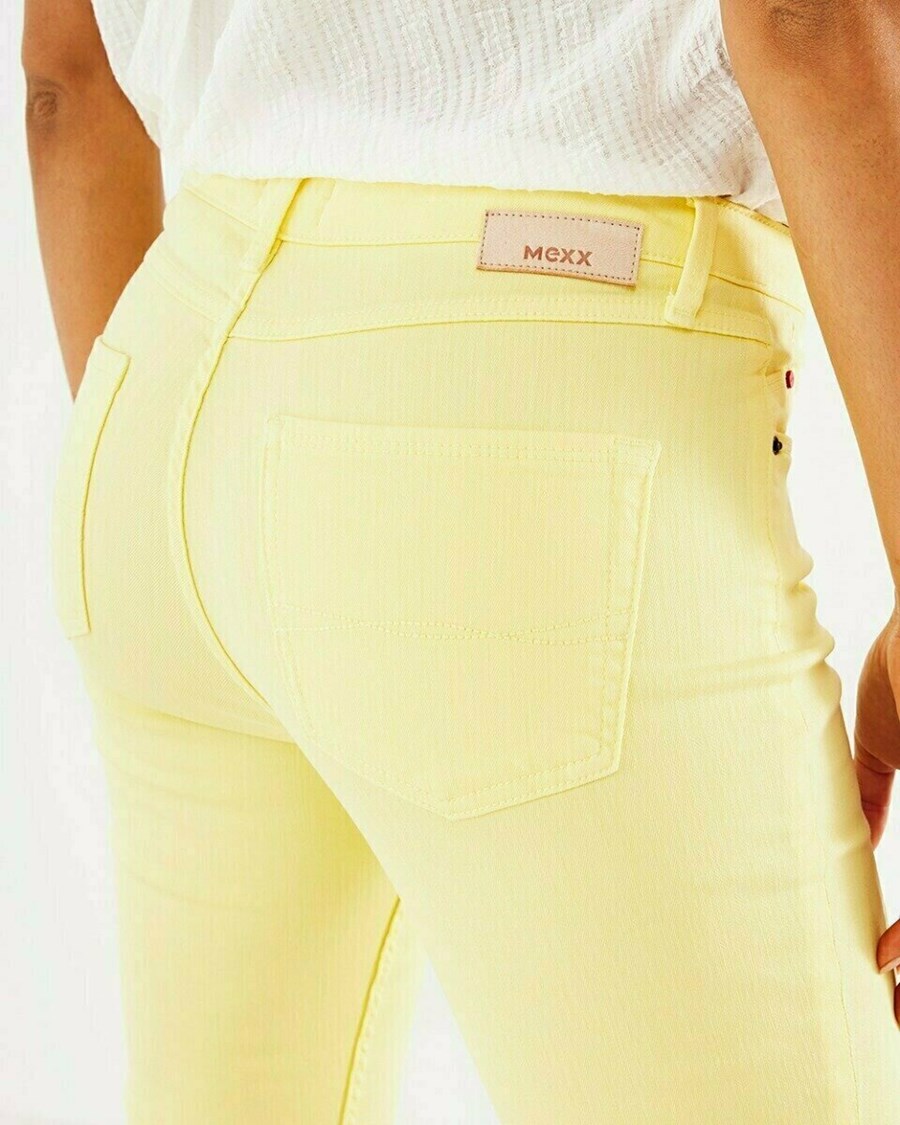 Mexx JENNA cropped Mid waist/ Cropped slim leg jeans Yellow Żółte | EHDPM0587