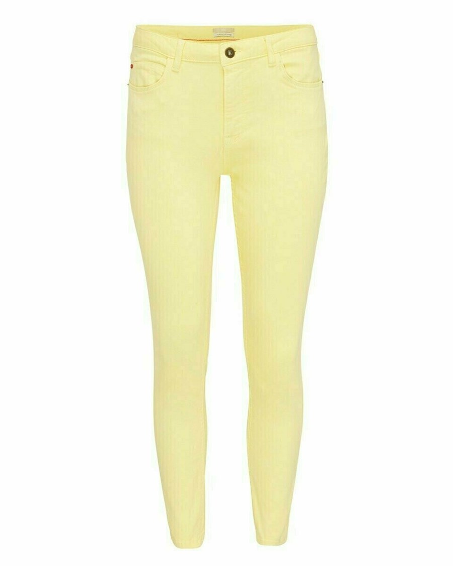 Mexx JENNA cropped Mid waist/ Cropped slim leg jeans Yellow Żółte | UOJEY1476