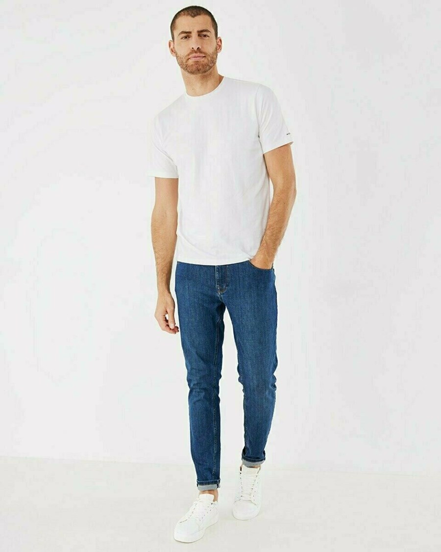 Mexx JIM Mid waist/ Tapered leg jeans Medium Blue Niebieskie | LHVKD1475