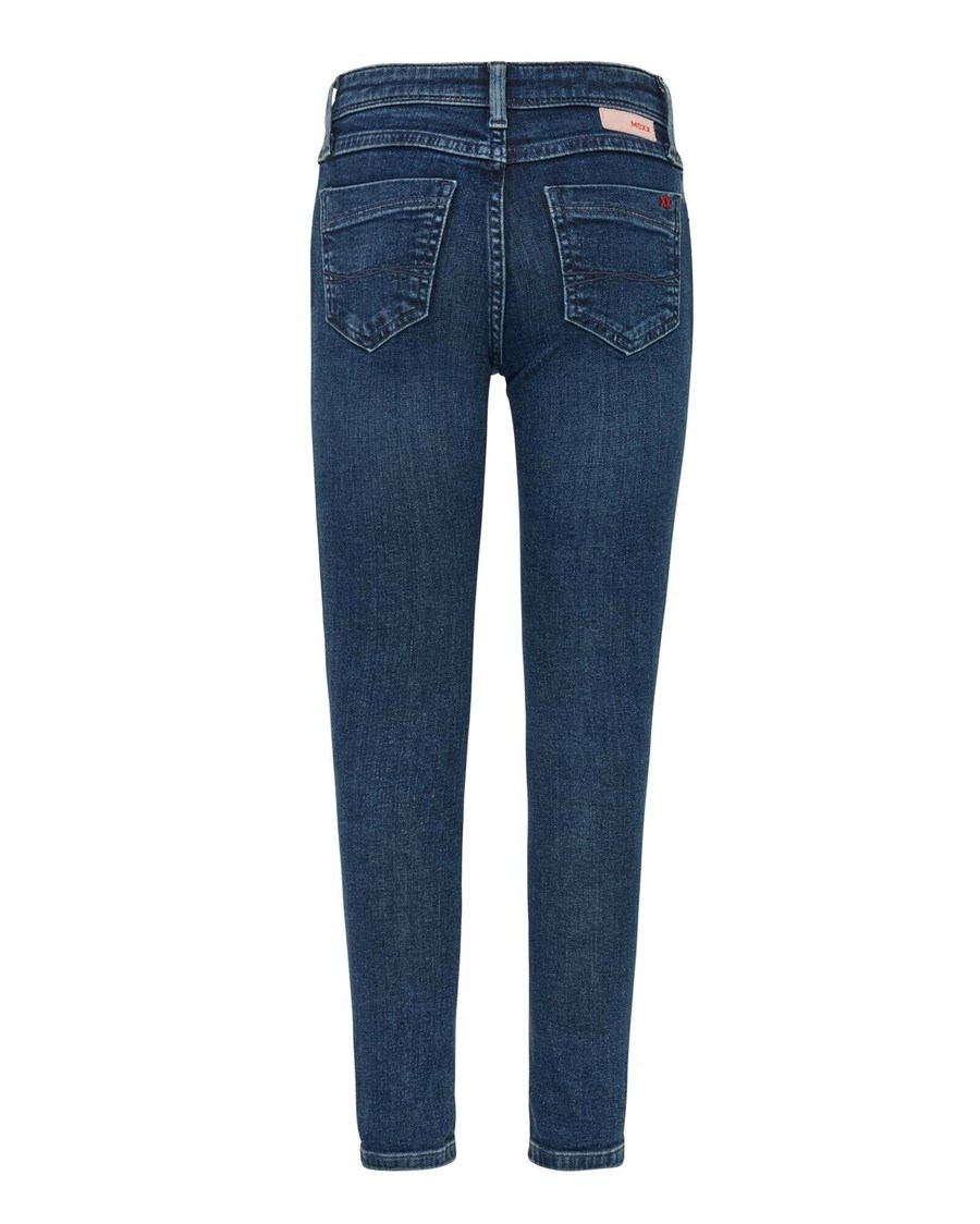 Mexx JUNO Mid waist/ Slim leg jeans Dark Blue Niebieskie | BSCRA6479