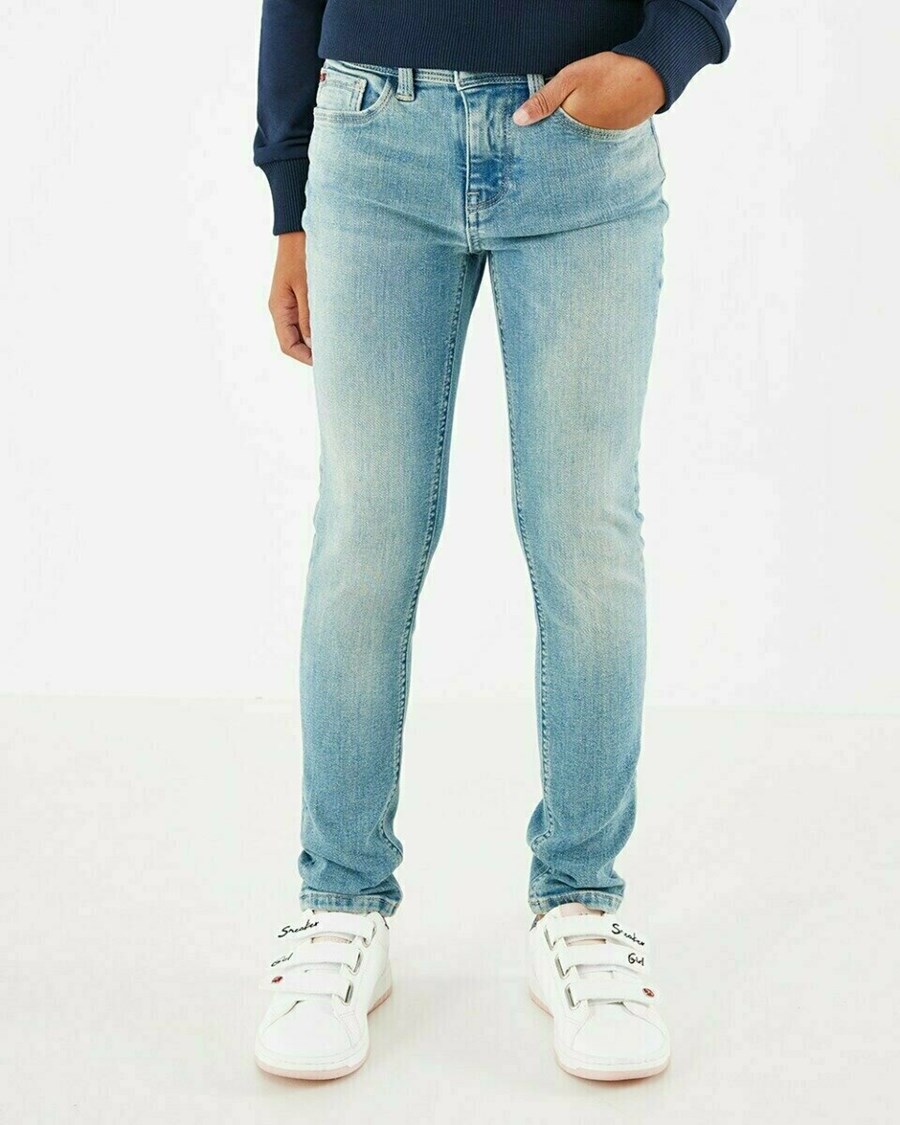 Mexx JUNO Mid waist/ Slim leg jeans Light Vintage Niebieskie | EZGQA0976