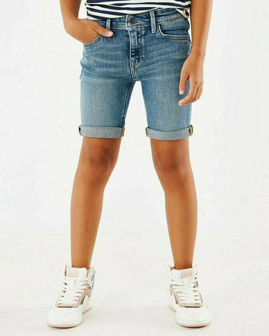 Mexx JUNO SHORT Mid waist/ Slim leg jeans Vintage Blue Niebieskie | QDOIG2715