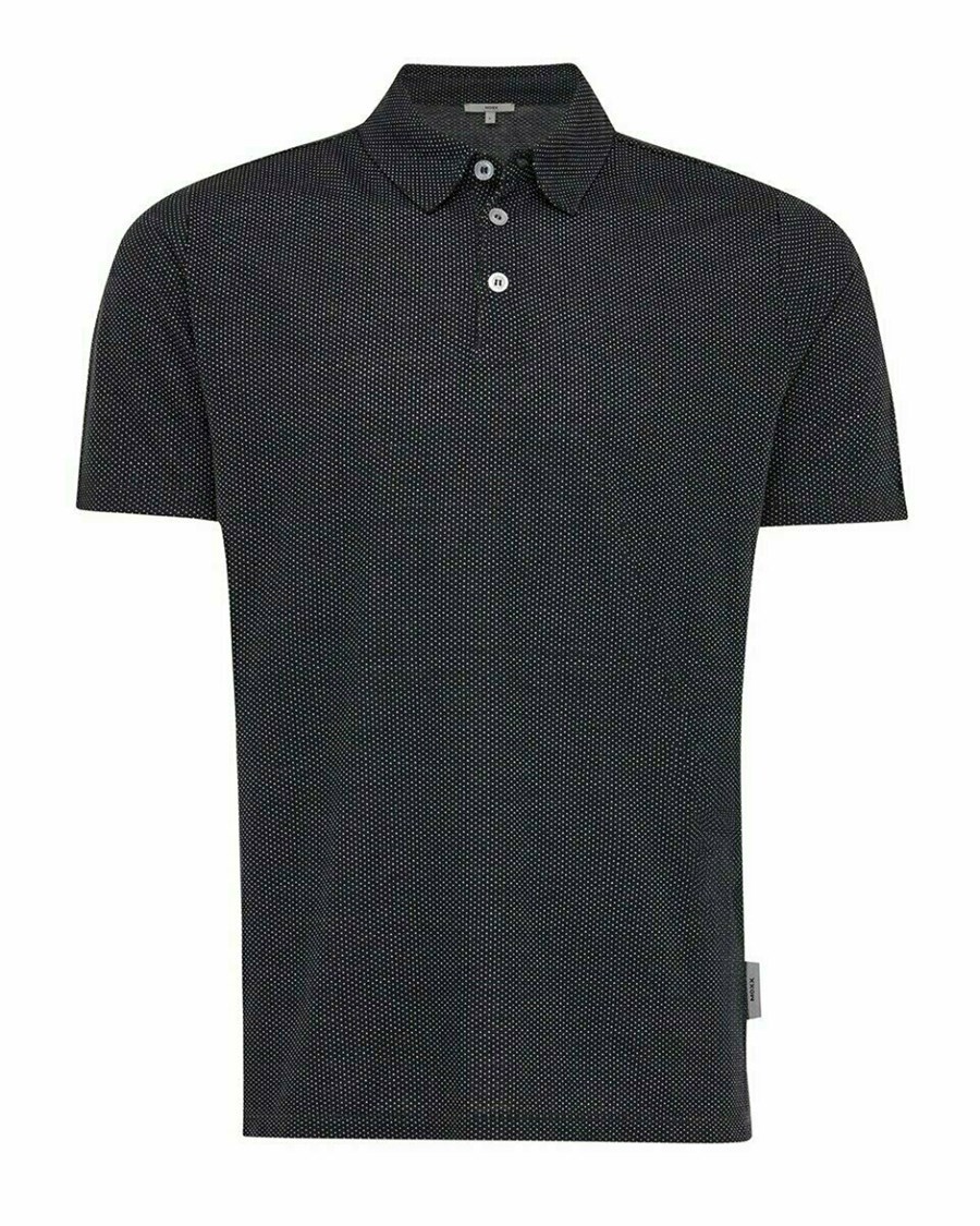 Mexx Jacquard polo Navy Niebieskie | GXNQH2048