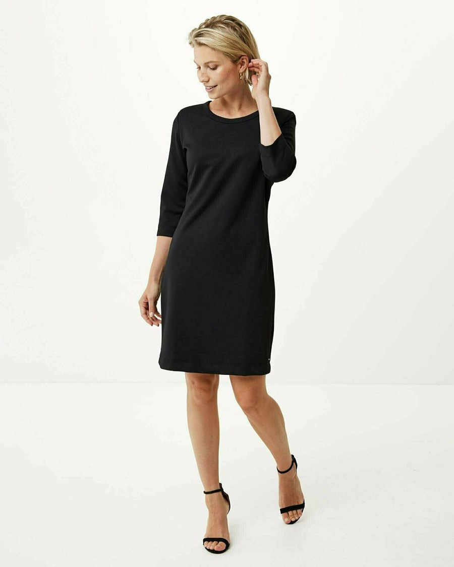 Mexx Jersey dress shoulderpads Black Czarne | BLYRM9836