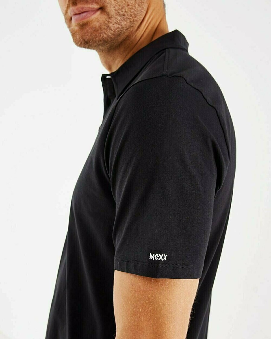 Mexx Jersey polo Black Czarne | KSWOX2906