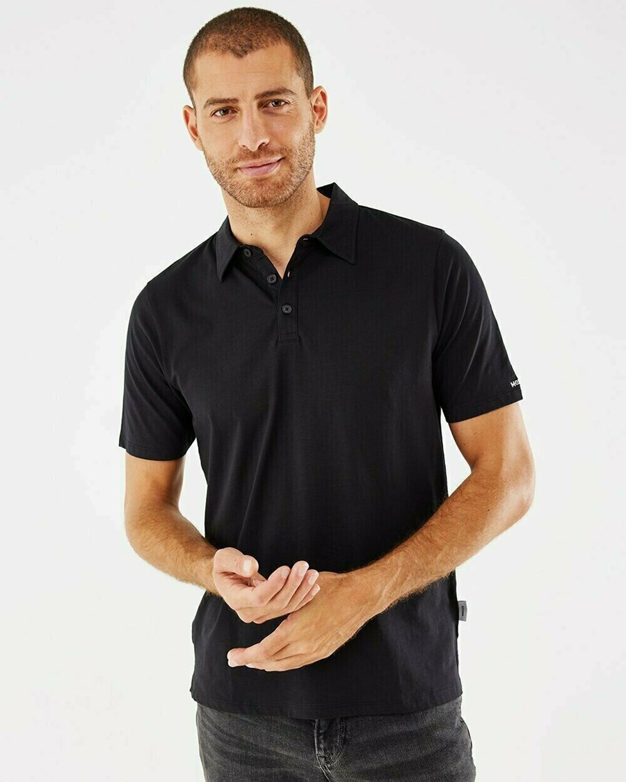 Mexx Jersey polo Black Czarne | KSWOX2906