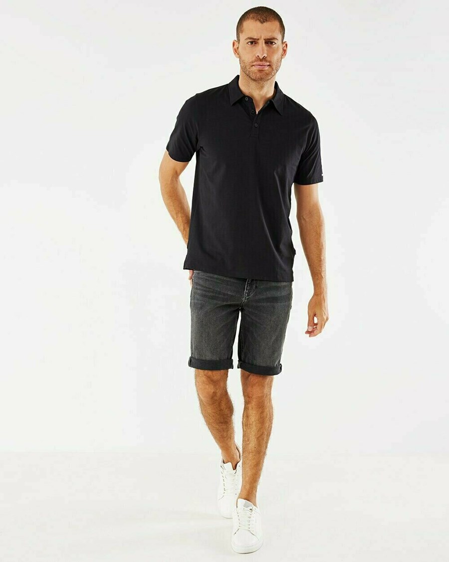 Mexx Jersey polo Black Czarne | KSWOX2906