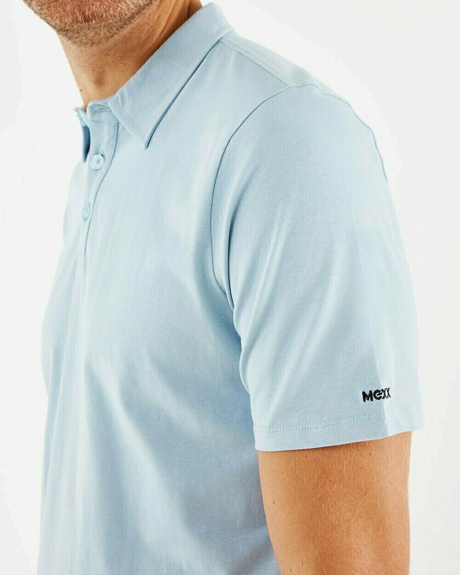 Mexx Jersey polo Light Blue Niebieskie | ELTHY9058