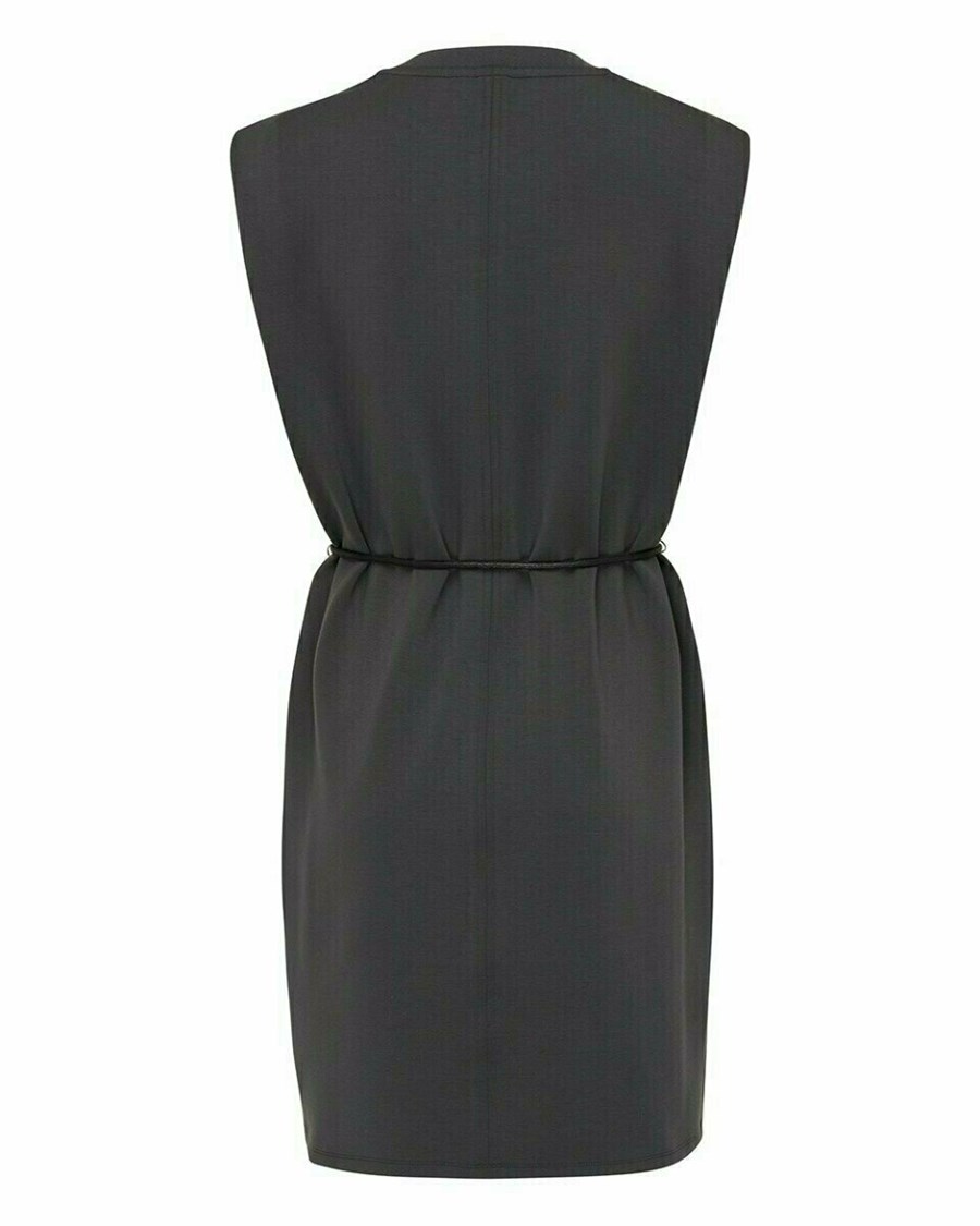 Mexx Jersey rib neck dress Dark Grey Szare | ZERCU4398