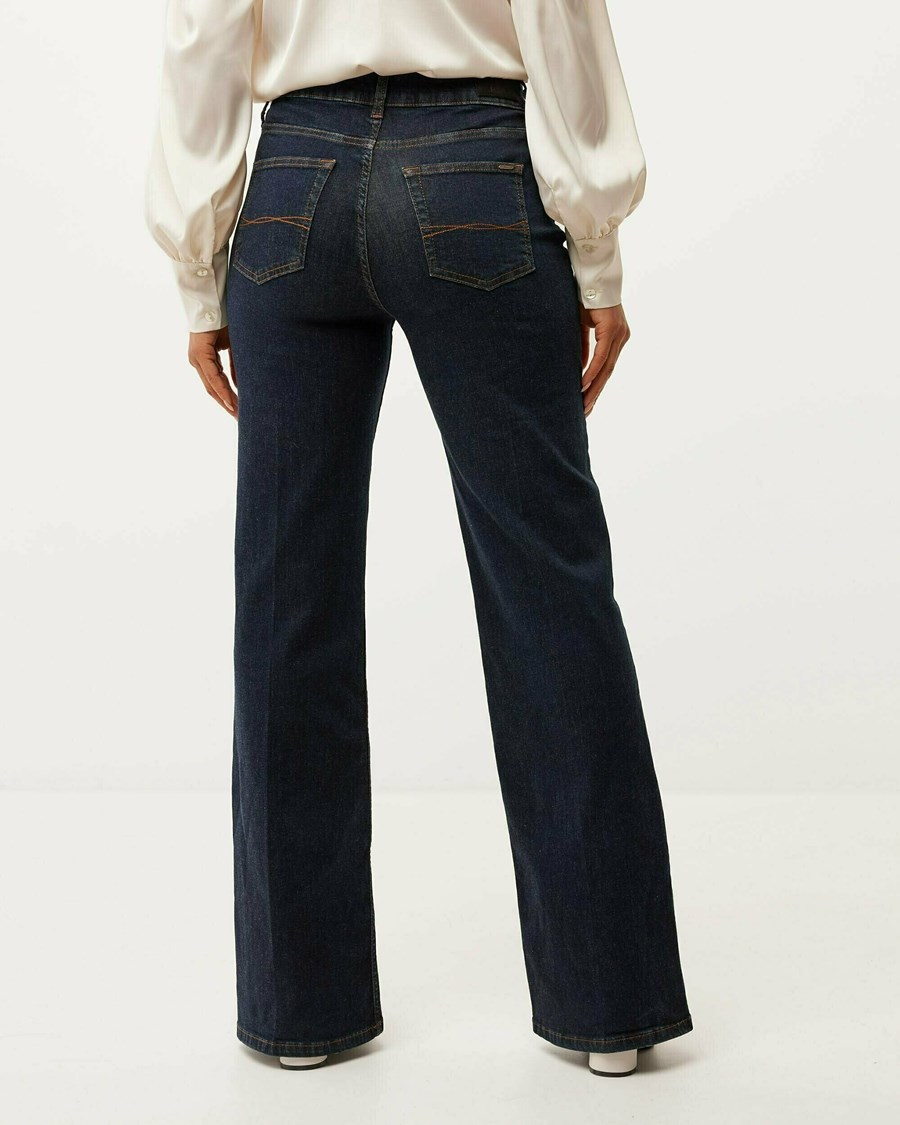 Mexx KIM High waist/ Prosty leg jeans Blue Rinsed Niebieskie | BTXMJ0576