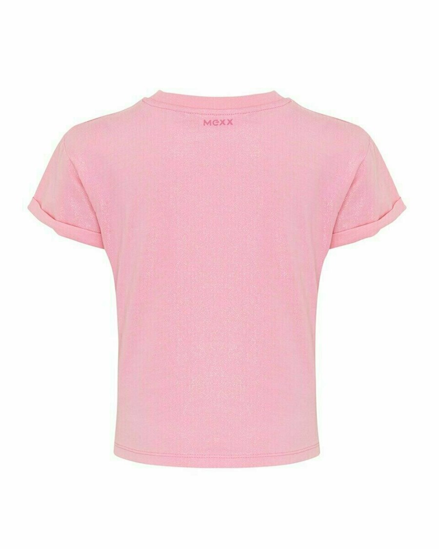 Mexx Knotted glitter t-shirt Pink Różowe | LGWTZ5283