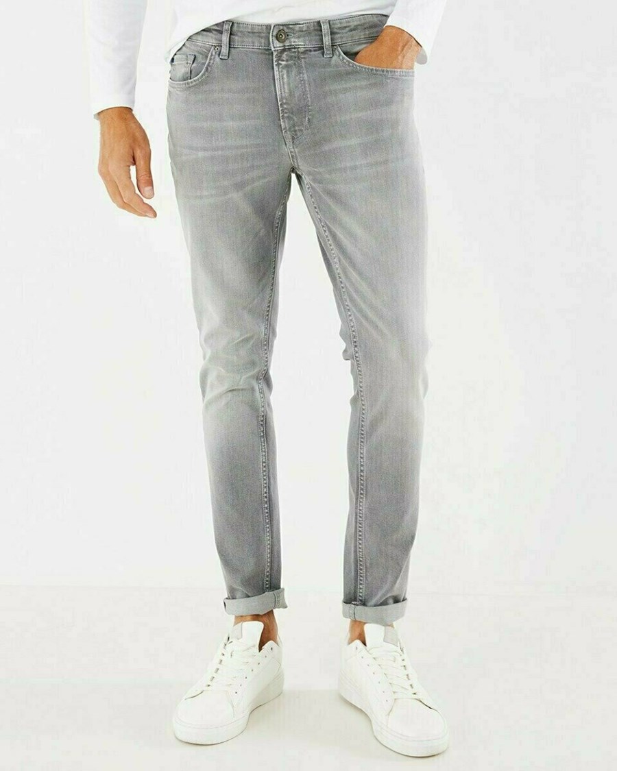 Mexx LOGAN Mid waist/ Slim leg jeans Grey Used Szare | NVEIX8453