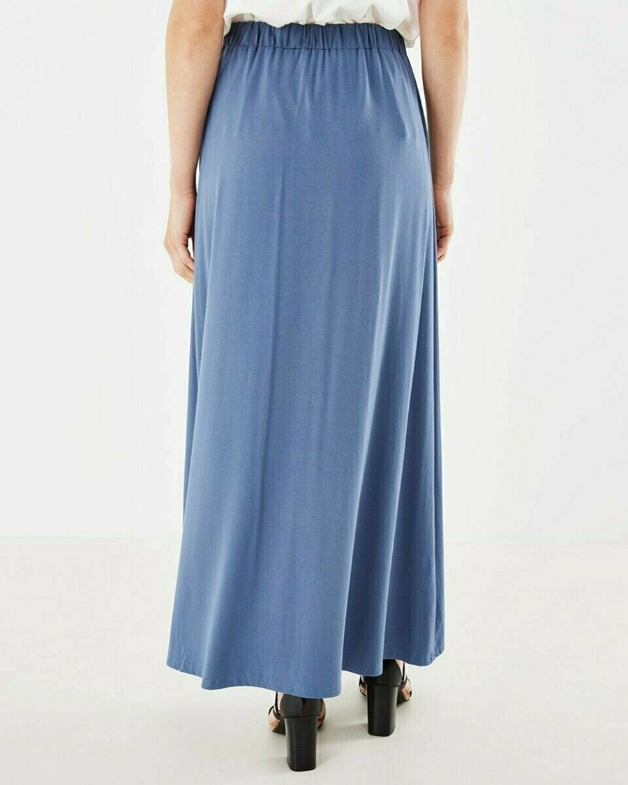 Mexx Long jersey skirt Mid Blue Niebieskie | LXHFZ3679