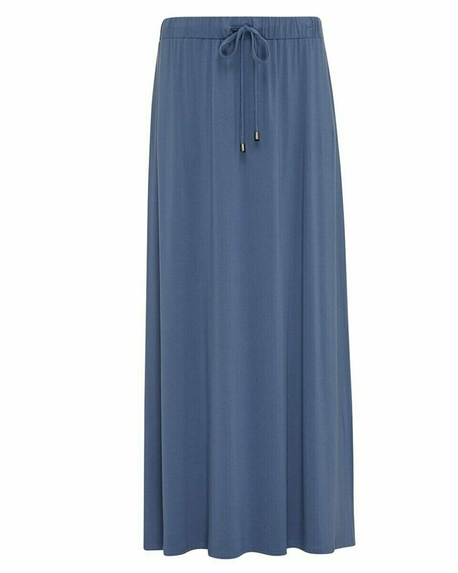 Mexx Long jersey skirt Mid Blue Niebieskie | LXHFZ3679