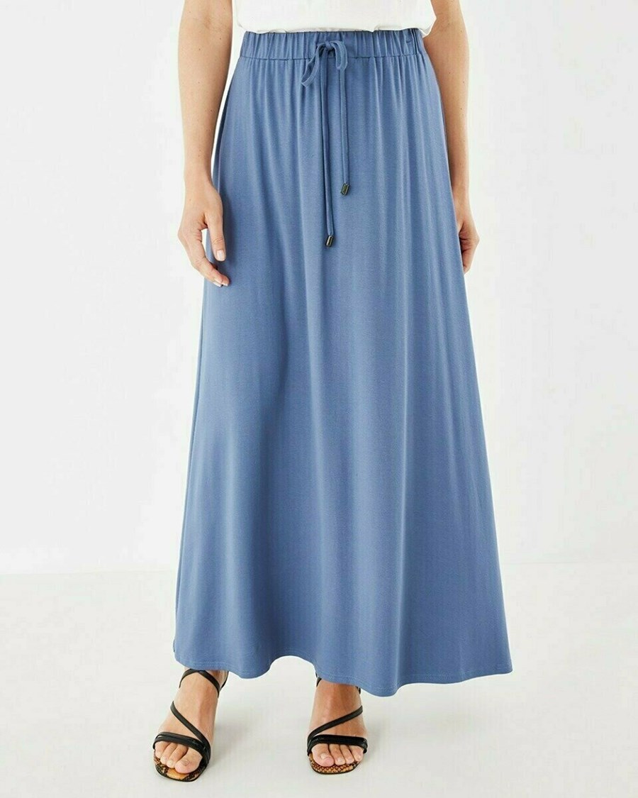 Mexx Long jersey skirt Mid Blue Niebieskie | LXHFZ3679