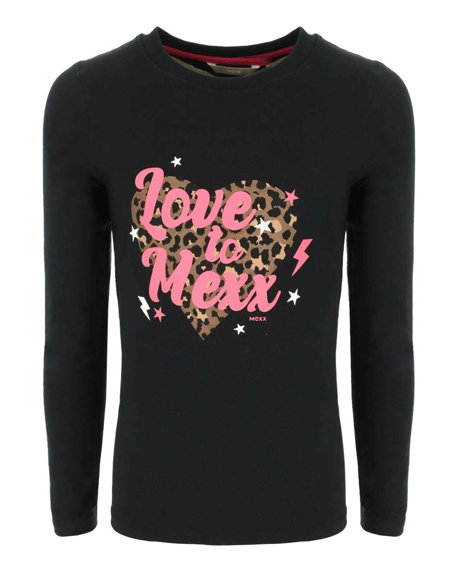 Mexx Long sleeve artwork t-shirt Black Czarne | EZRJO2140