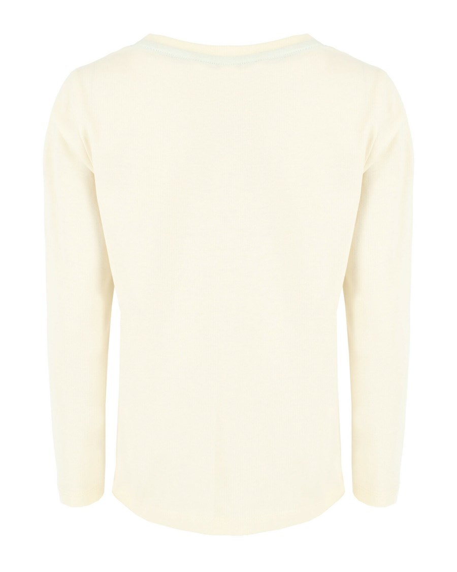 Mexx Long sleeve artwork t-shirt Off White Białe | JAUDV7104