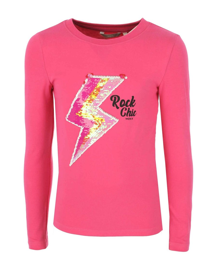 Mexx Long sleeve t-shirt two way sequince Pink Różowe | OQPDW5638