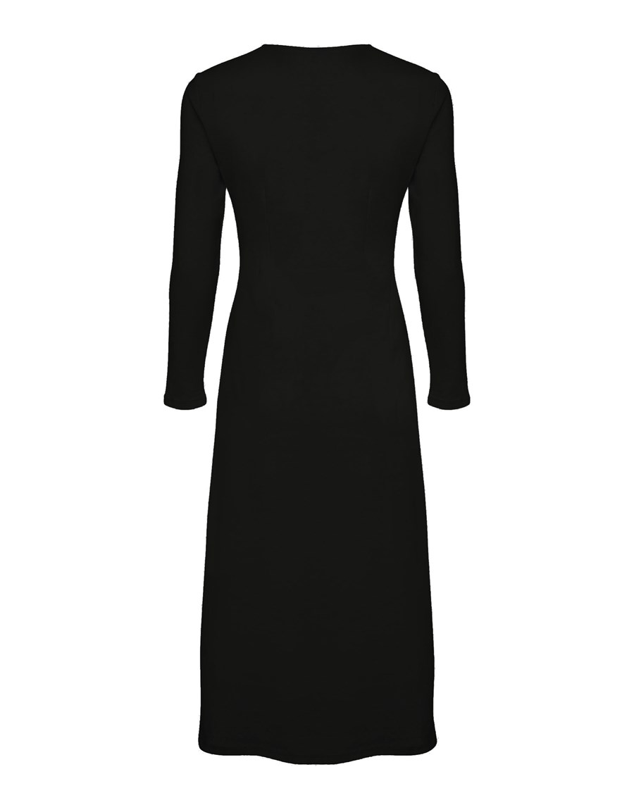 Mexx Longsleeve dress with knot Black Czarne | BUYXK3587