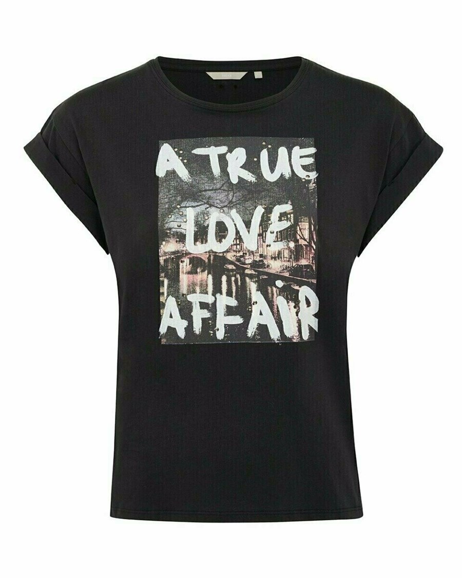 Mexx Loose fit T-shirt Black Czarne | JMPAI8405