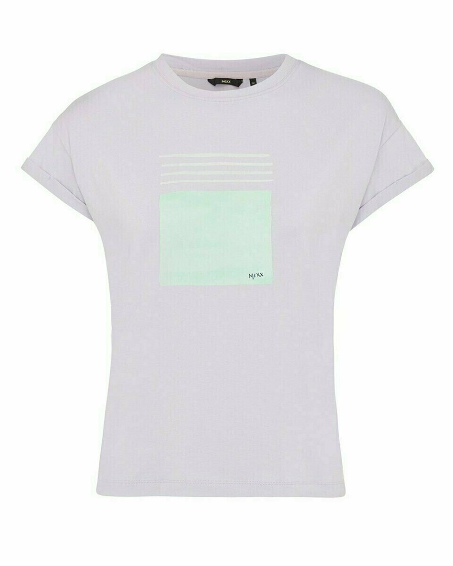 Mexx Loose fit printed t-shirt Lilac Fioletowe | GIWZP8615