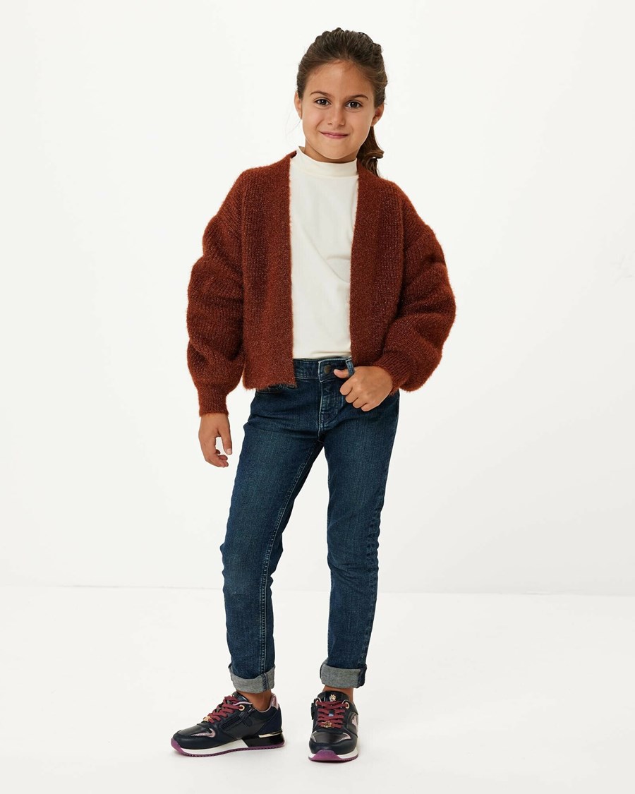 Mexx Lurex cardigan Dark Brown Brązowe | HOZRQ9351