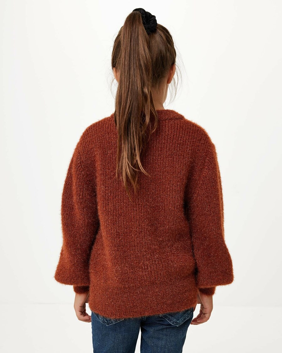 Mexx Lurex pullover Dark Brown Brązowe | PIWSH2681