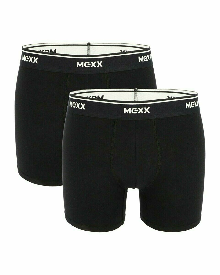 Mexx MEXX Boxershorts 2-pack Black/Black Czarne | AFGYQ6827