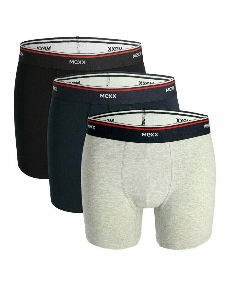 Mexx MEXX Boxershorts 3-pack Black/Navy/Grey melee Multicolour | VYTGE0384