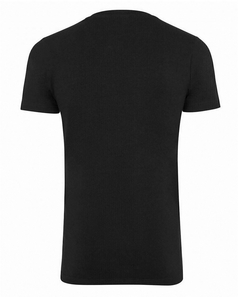 Mexx Men T-Shirt Round-Neck Black Czarne | SWAJO7436