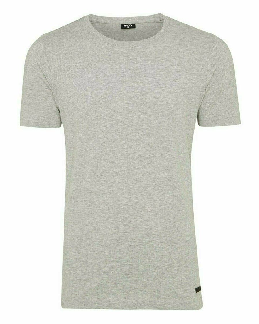 Mexx Men T-Shirt Round-Neck Grey Melange Szare | WXZHB9745