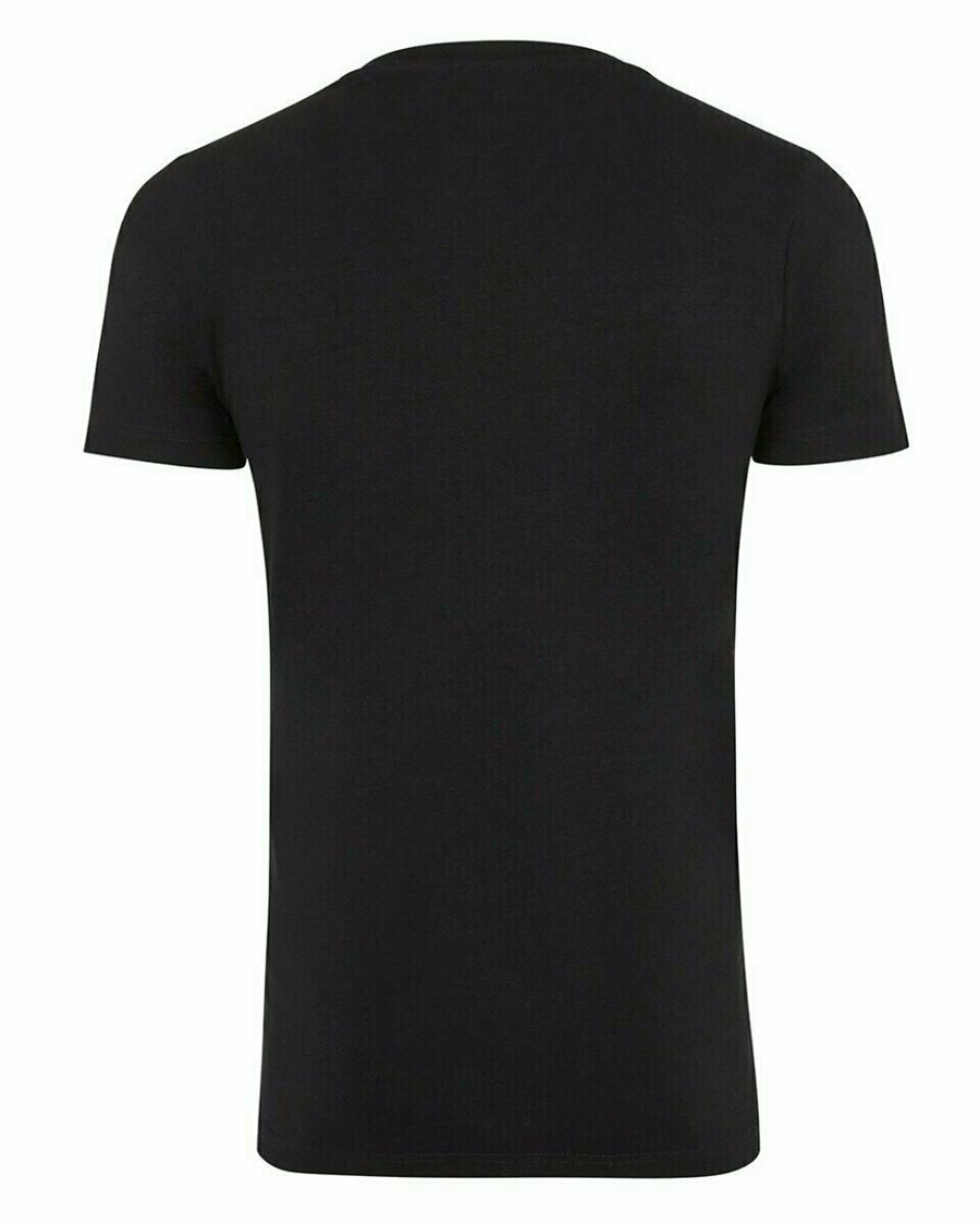 Mexx Men T-Shirt V-Neck Rubber Patch Navy Niebieskie | JBCIN0523