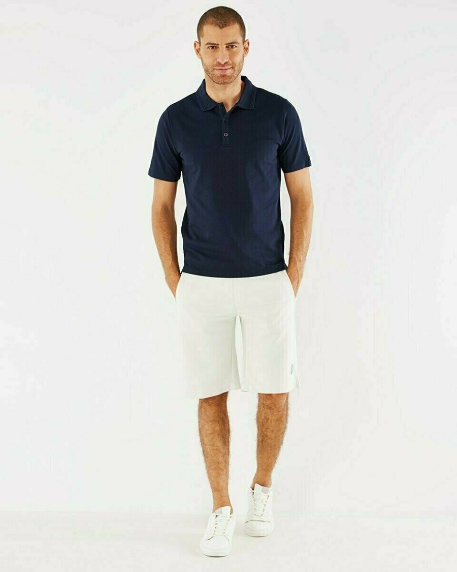 Mexx Mercerized popcorn polo Navy Niebieskie | FXGZB2597