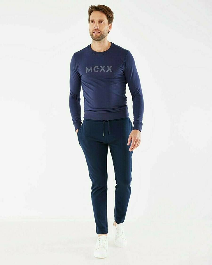 Mexx Mexx Men Jogging Pants Navy Niebieskie | MKHVG5089