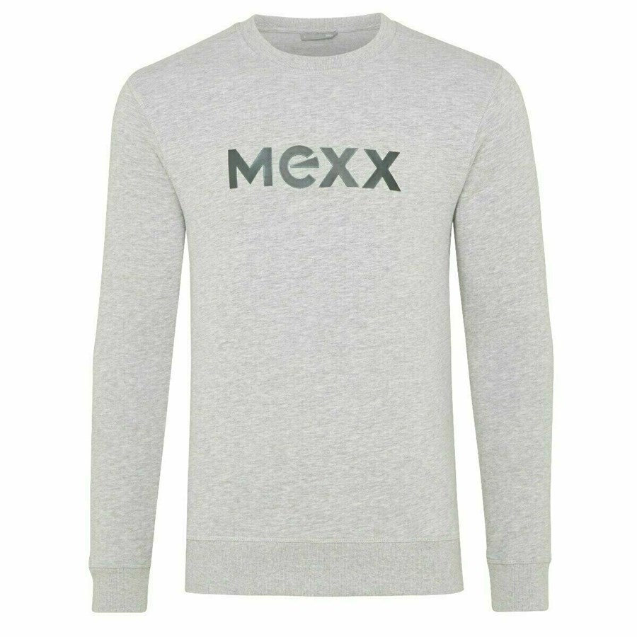 Mexx Mexx Men Swetry with HD print Grey Melange Szare | ZYHTN9816