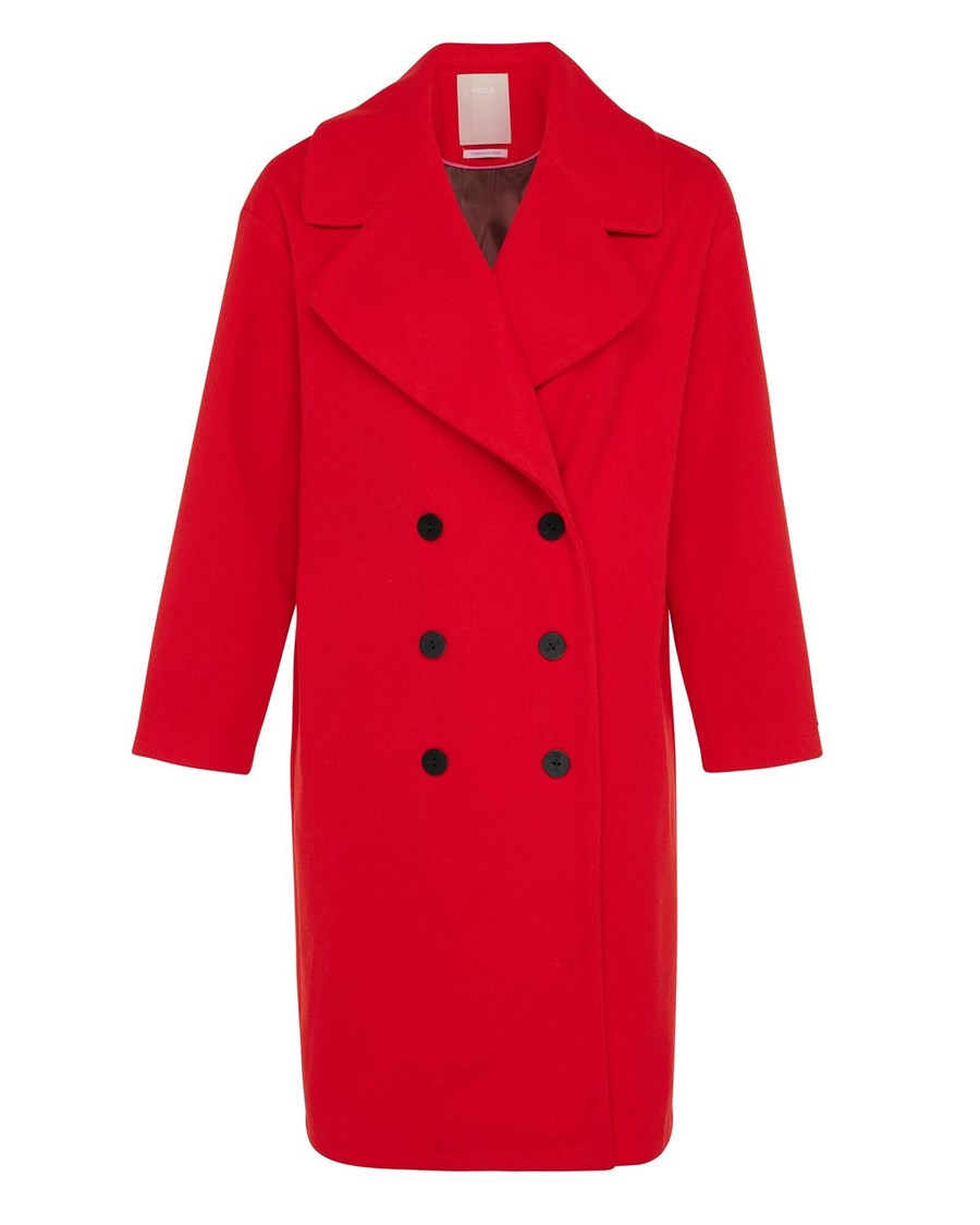 Mexx Midi length big lapel collar coat Red Czerwone | JAGTZ7895