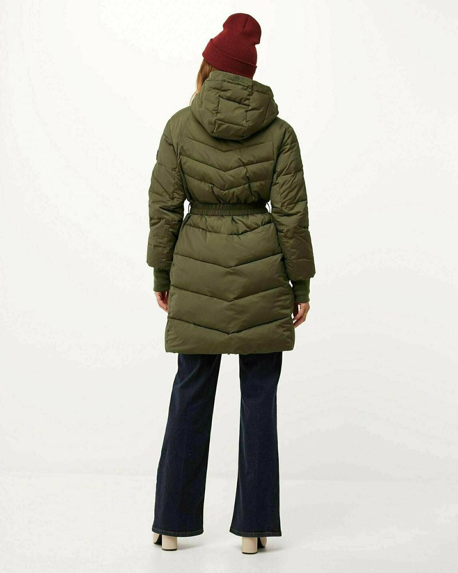 Mexx Midi length hooded padded jacket Olive Oliwkowe | JMOIC1453