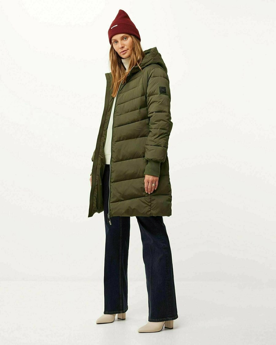 Mexx Midi length hooded padded jacket Olive Oliwkowe | JMOIC1453